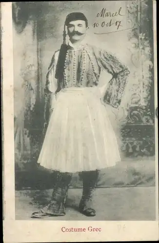 Ak Griechenland, Grieche in Tracht, Rock