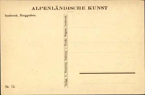 Künstler Ak Innsbruck Tirol, Partie am Burggraben, Alpen, Kirche