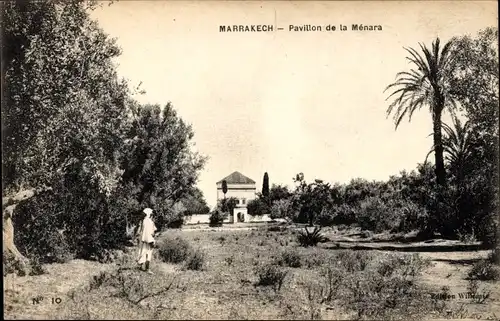 Ak Marrakesch, Marokko, Menara-Pavillon