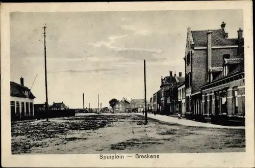 Ak Breskens Sluis Zeeland Niederlande, Spuiplein