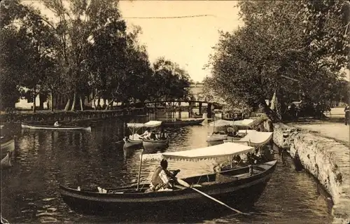 Ak Konstantinopel Istanbul Türkei, Les Eaux Douces d'Europe, Kiathoné, Ruderboote