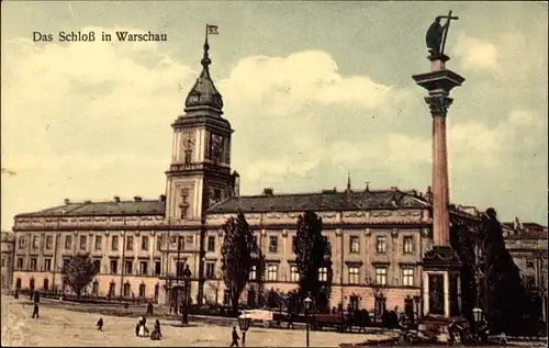 Ak Warszawa Warschau Polen, Schloss, Vorderansicht