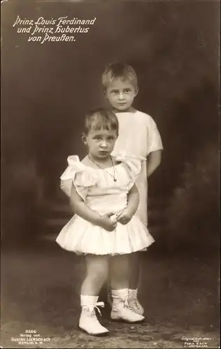 Ak Prinz Louis Ferdinand und Prinz Hubertus von Preußen, Portrait