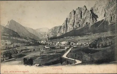 Ak Cortina d'Ampezzo Veneto, Gesamtansicht