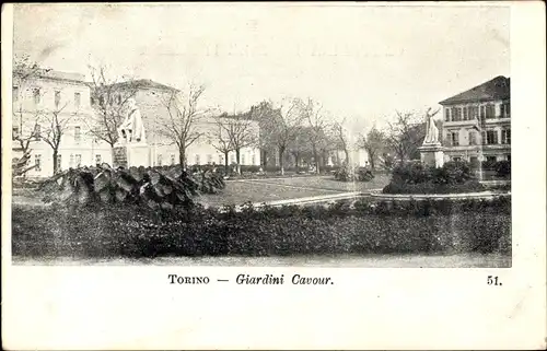 Ak Torino Turin Piemonte, Giardini Cavour