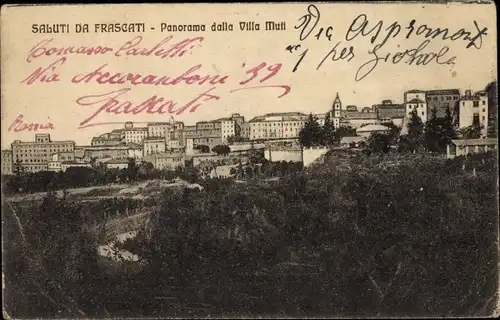 Ak Frascati Lazio, Panorama dalla Villa Muti