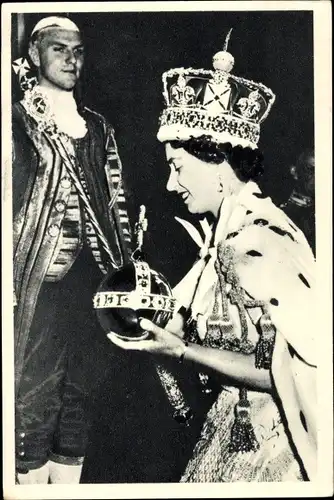 Ak Coronation of Queen Elizabeth II, Adel Großbritannien