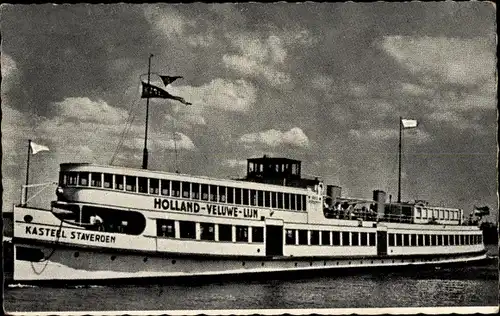 Ak Holland Veluwe Lijn, Harderwijk Amsterdam v.v. Stoomboot Mij