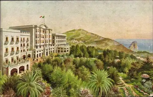 Künstler Ak Capri Neapel Campania, Quisisana und Grand Hotel
