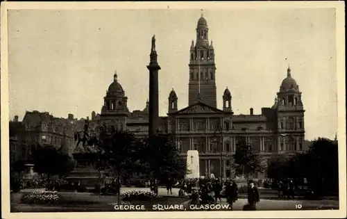 Ak Glasgow Schottland, George Square