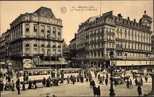Ak Brüssel Brüssel, Place de la Bourse