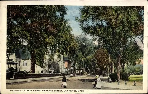 Ak Lawrence Massachusetts USA, Haverhill Street von Lawrence Street