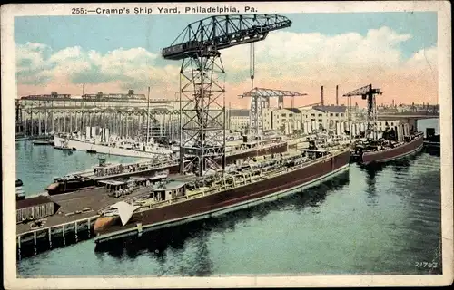 Ak Philadelphia Pennsylvania USA, Cramp's Ship Yard