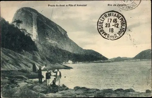 Ak Rio de Janeiro Brasilien, Praia do Anel e Pao d'Assucar