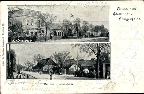 Ak Hamburg Eimsbüttel Stellingen Langenfelde, Kieler Straße, Bei der Friedenseiche