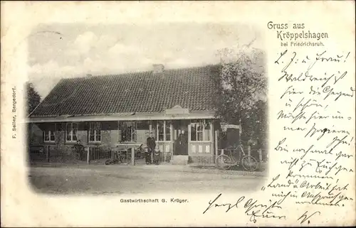 Ak Kröppelshagen Fahrendorf in Schleswig Holstein, Gastwirtschaft G. Krüger