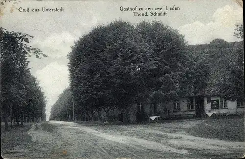 Ak Unterstedt Rotenburg an der Wümme, Gasthof zu den zwei Linden v. Theod. Schmidt