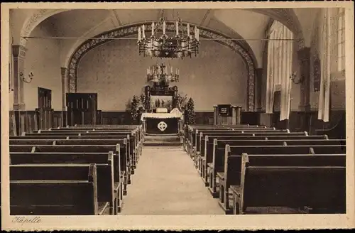 Ak Rotenburg an der Wümme, Erziehungsheim Kalandshof, Kapelle, Innenansicht