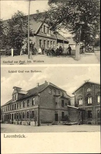 Ak Lauenbrück Niedersachsen, Gasthof zur Post v. Joh. Wahlers, Schloss Graf von Bothmer