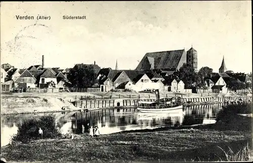 Ak Verden an der Aller, Süderstadt, Dampfer