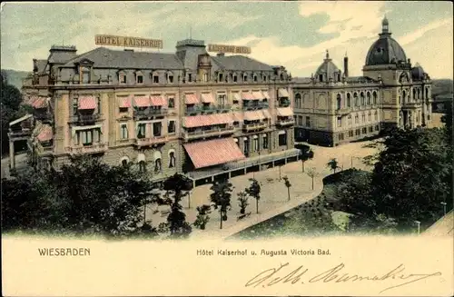 Ak Wiesbaden in Hessen, Hotel Kaiserhof, Augusta Victoria Bad