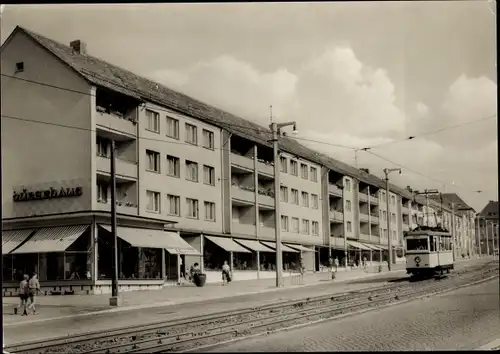 Ak Nordhausen in Thüringen, Rautenstraße, Straßenbahn, Dürerhaus