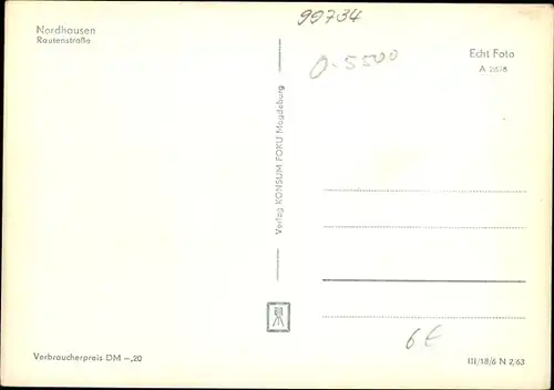 Ak Nordhausen am Harz, Rautenstraße, Geschäfte