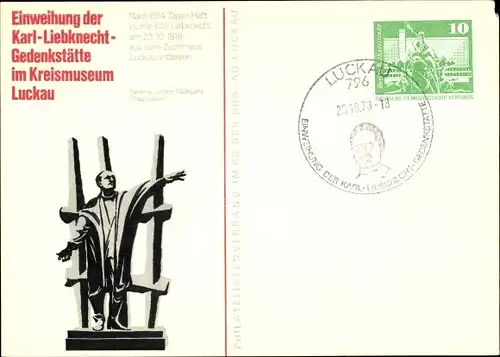 Ak Luckau in Brandenburg, Einweihung der Karl Liebknecht Gedenkstätte im Kreismuseum