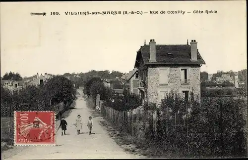 Ak Villiers Val de Marne, Rue de Coeuilly