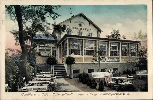 Ak Lugau im Erzgebirge, Conditorei und Café Hohenzollern, Stollberger Straße 8