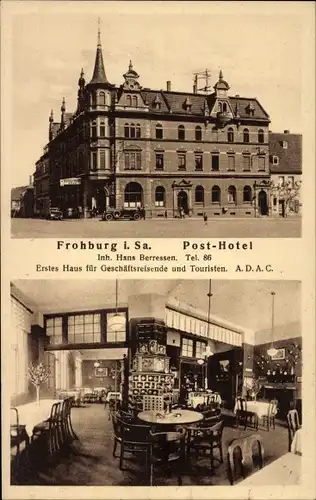 Ak Frohburg in Sachsen, Post-Hotel