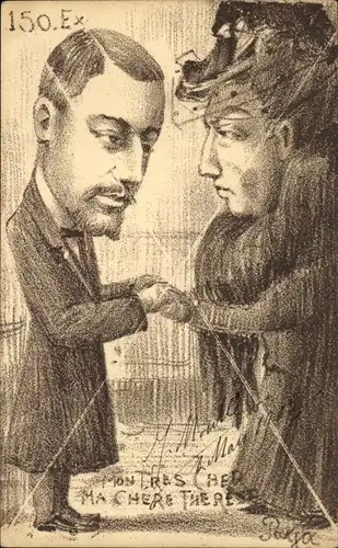 Künstler Ak Dreyfus Affäre, Therese, Mann und Frau