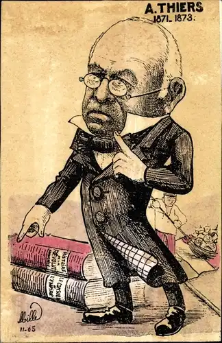 Künstler Ak Adolphe Thiers, Französischer Staatspräsident, Karikatur