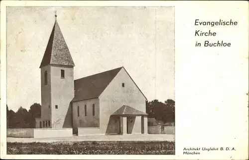 Ak Buchloe im Allgäu, Evangelische Kirche