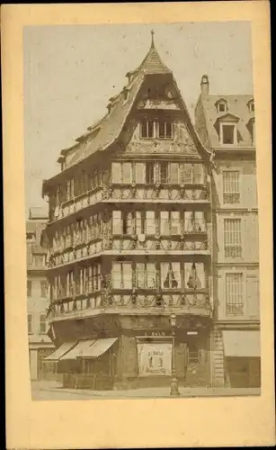 Foto Strasbourg Straßburg Elsass Bas Rhin, Partie an einem alten Haus