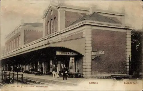 Ak Dordrecht Südholland Niederlande, Bahnhof, Gleisansicht
