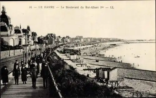 Ak Le Havre Seine Maritime, Le Boulevard du Roi Albert 1er