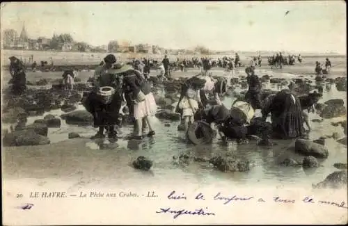 Ak Le Havre Seine Maritime, La Peche aux Crabes