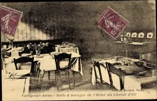 Ak Vailly sur Aisne, Speisesaal des Hotel de Cheval d’Or