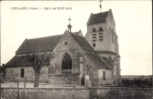 Ak Vieil Arcy Aisne, Die Kirche