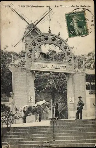 Ak Paris XVIII Montmartre, Le Moulin de la Galette