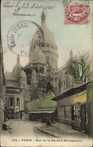Ak Paris XVIII Montmartre, Kirche Sacré-Coeur, Rue de la Barre