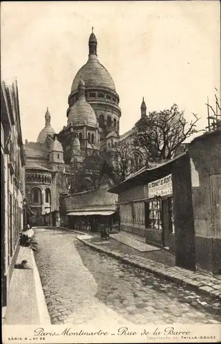 Ak Paris XVIII Montmartre, Rue de la Barre, Kirche Sacré-Coeur