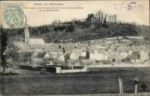 Ak Chevreuse Yvelines, Panorama beim Chateau de la Madeleine