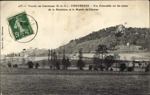 Ak Chevreuse Yvelines, Überblick über die Ruinen von Madeleine