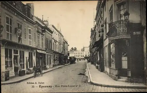 Ak Épernay Marne, Rue Porte-Lucas