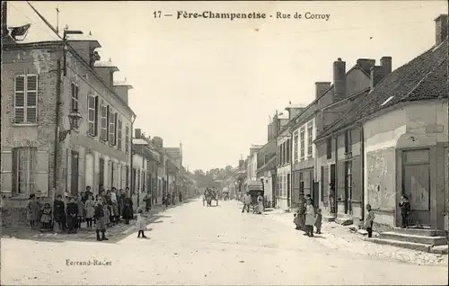 Ak Fère Champenoise Marne, Rue de Corroy