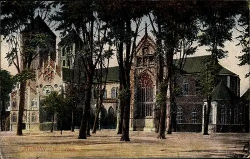 Ak Münster in Westfalen, Blick auf den Dom, Fensterrose