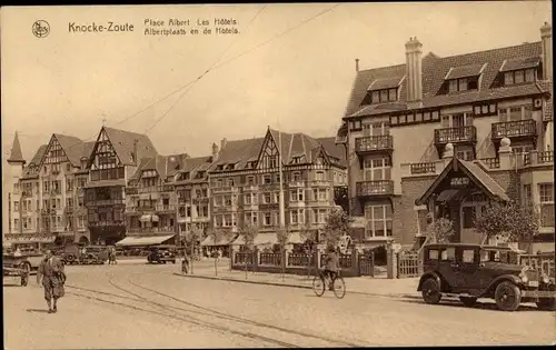 Ak Zoute Knokke Heist Heyst Knocke sur Mer Westflandern, Place Albert, Les Hotels