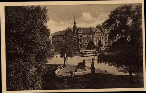 Ak Düsseldorf am Rhein, Stadtgraben, Bergischer Löwe